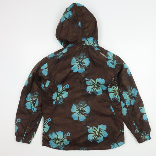TOG 24 Women's Brown Floral Hooded Rain Jacket
