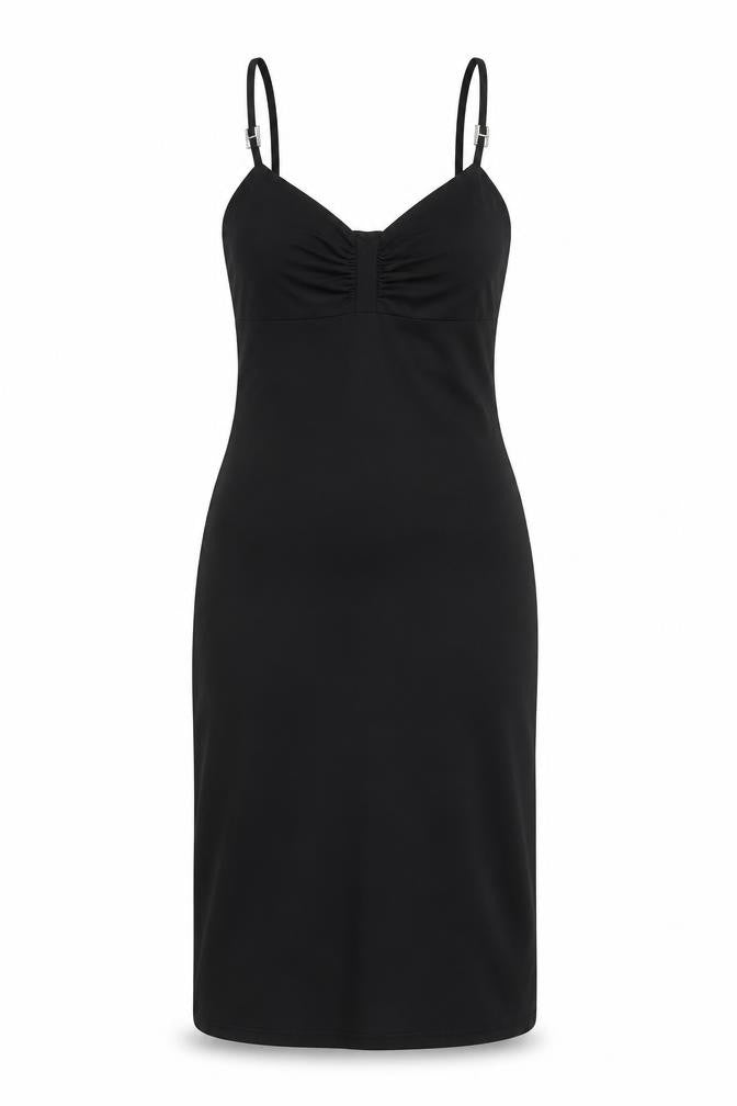 Front view of Long Tall Sally Women's Black Slip Dress, size 12