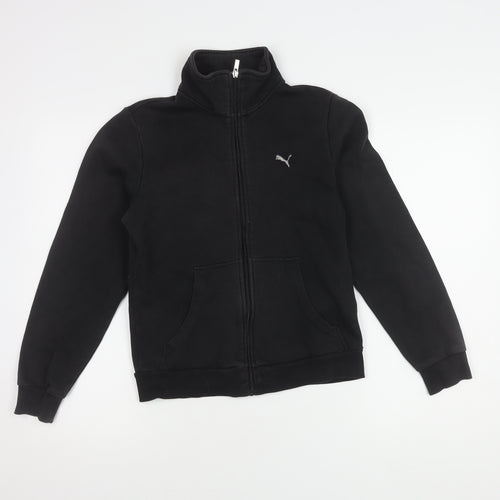 Puma Black Unisex Gym Jacket Size 10 Full Zip Fleece