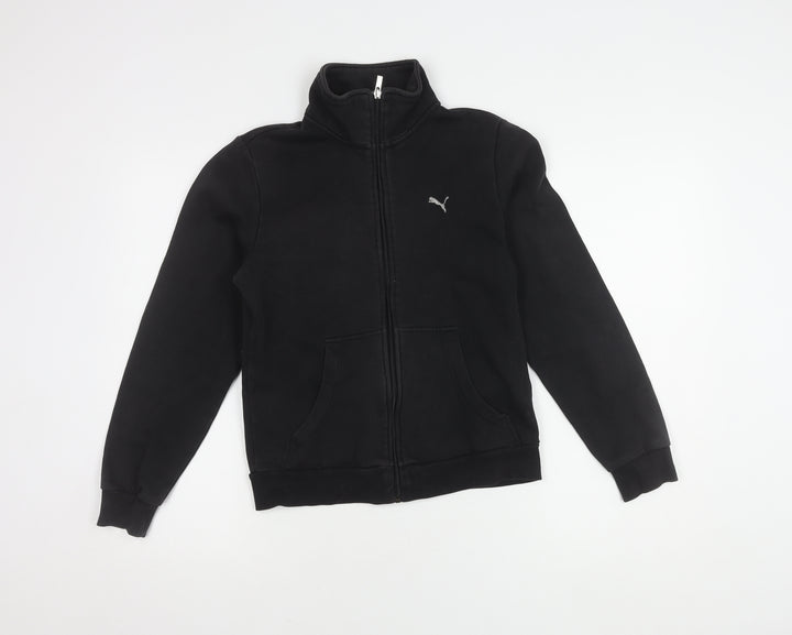 Puma Black Unisex Gym Jacket Size 10 Full Zip Fleece