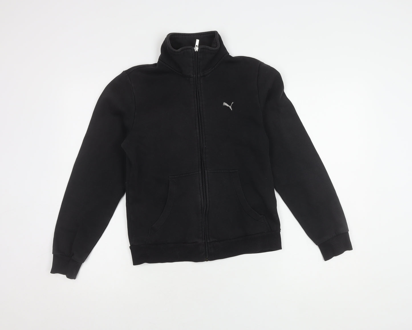 Puma Black Unisex Gym Jacket Size 10 Full Zip Fleece