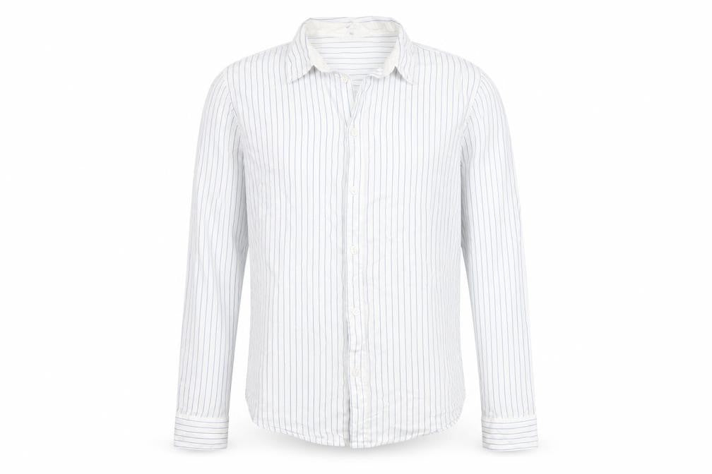 H&M Girls White Striped Button-Up Shirt 13-14 Years