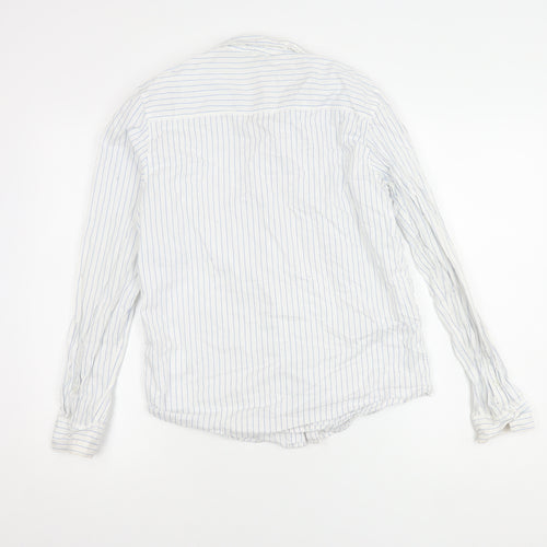 H&M Girls White Striped Button-Up Shirt 13-14 Years