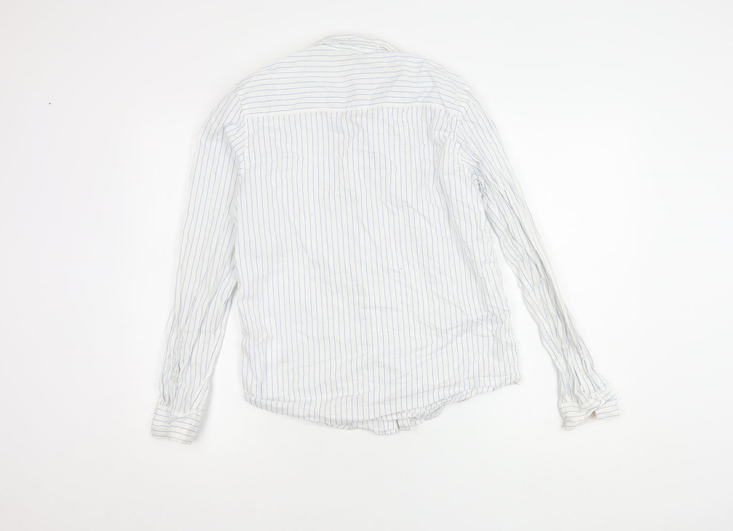 H&M Girls White Striped Button-Up Shirt 13-14 Years