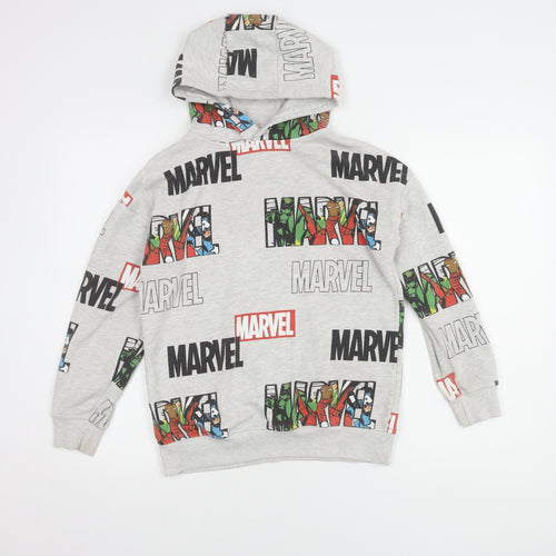 Marvel Boys Grey Superhero Pullover Hoodie 11-12 Years