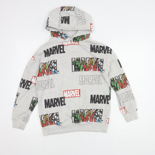 Marvel Boys Grey Superhero Pullover Hoodie 11-12 Years