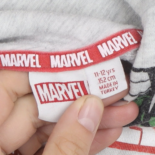 Marvel Boys Grey Superhero Pullover Hoodie 11-12 Years