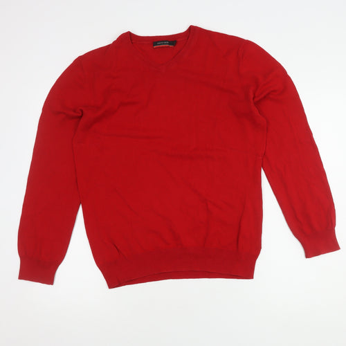 Pierre Cardin Men's Red V-Neck Pullover Jumper M