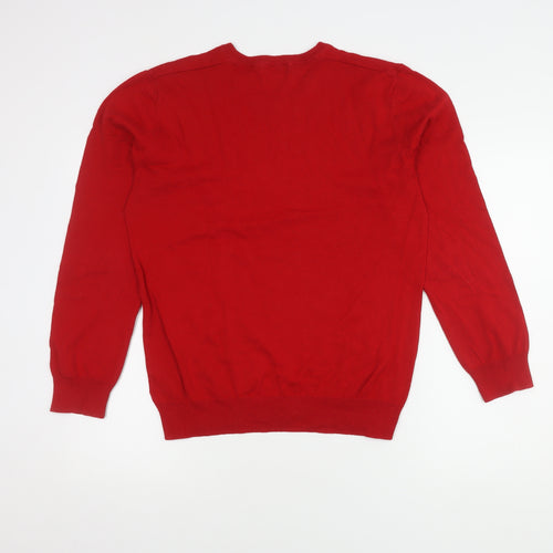 Pierre Cardin Men's Red V-Neck Pullover Jumper M