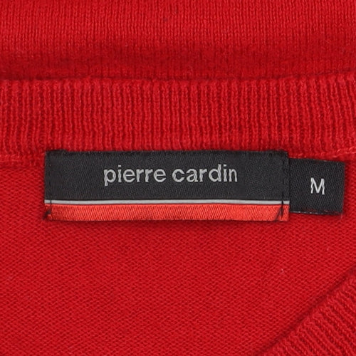 Pierre Cardin Men's Red V-Neck Pullover Jumper M