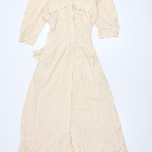 Zara Women's Beige Shirt Dress S