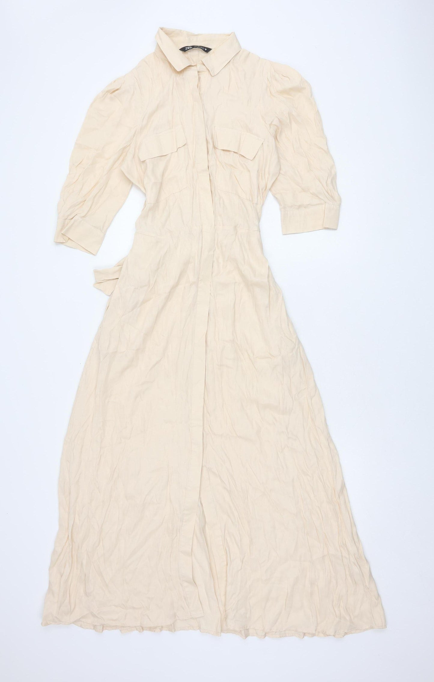 Zara Women's Beige Shirt Dress S