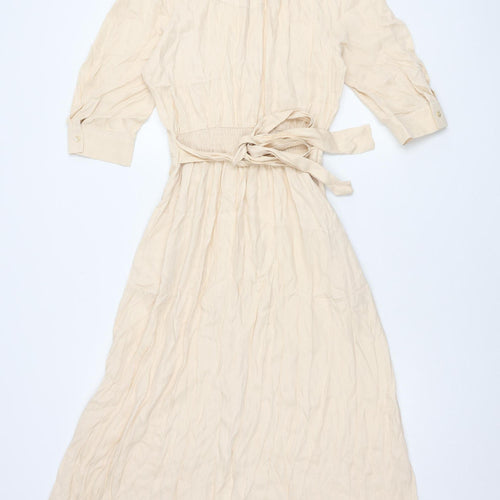 Zara Women's Beige Shirt Dress S