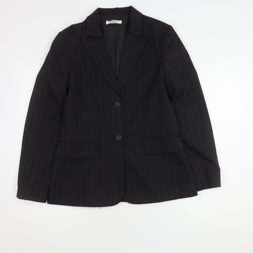 Comptoir des Cotonniers Women's Black Pinstripe Blazer UK 14
