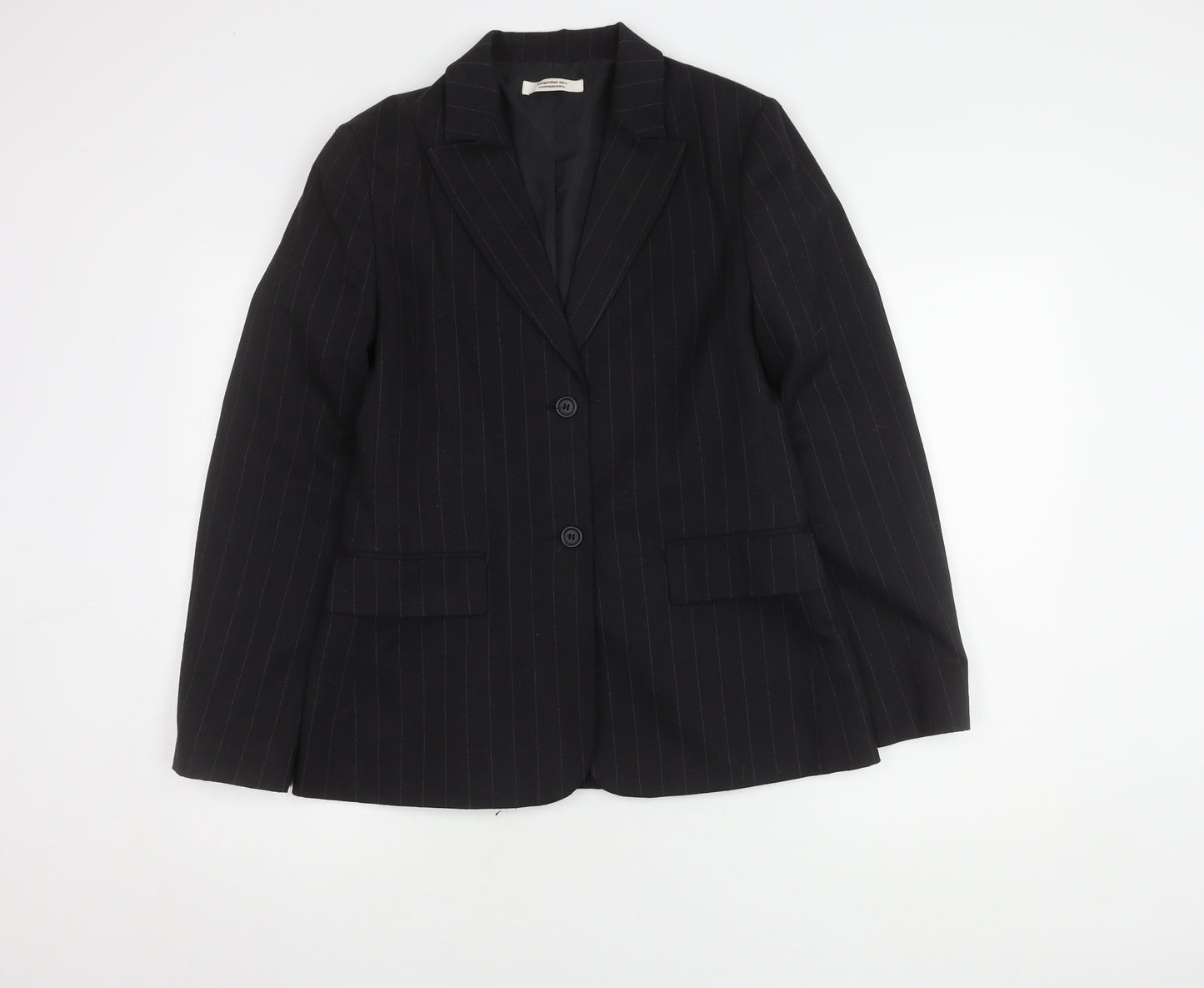Comptoir des Cotonniers Women's Black Pinstripe Blazer UK 14