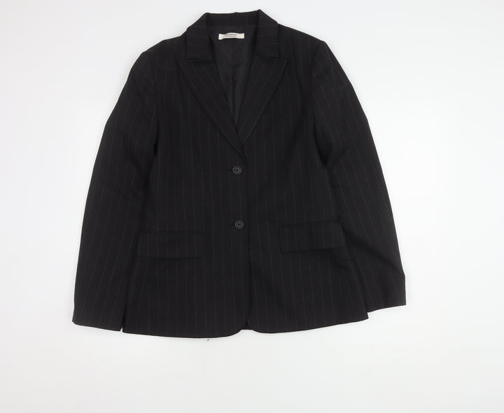 Comptoir des Cotonniers Women's Black Pinstripe Blazer UK 14