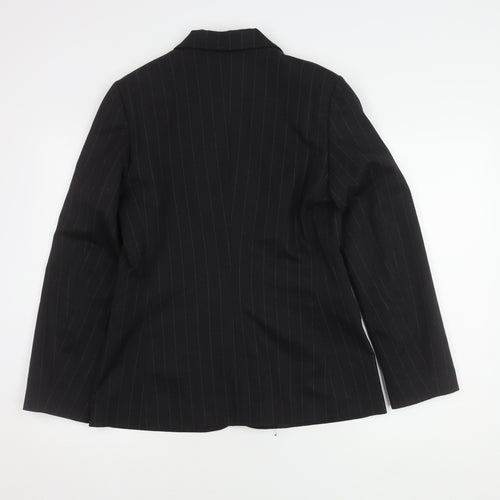 Comptoir des Cotonniers Women's Black Pinstripe Blazer UK 14