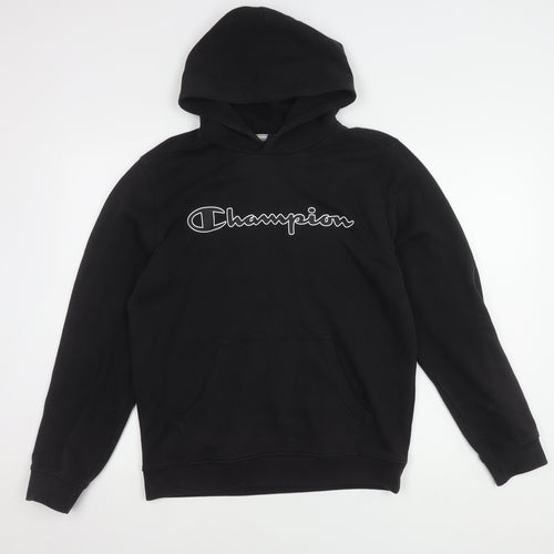 Champion Men's Black Pullover Hoodie M Logo
