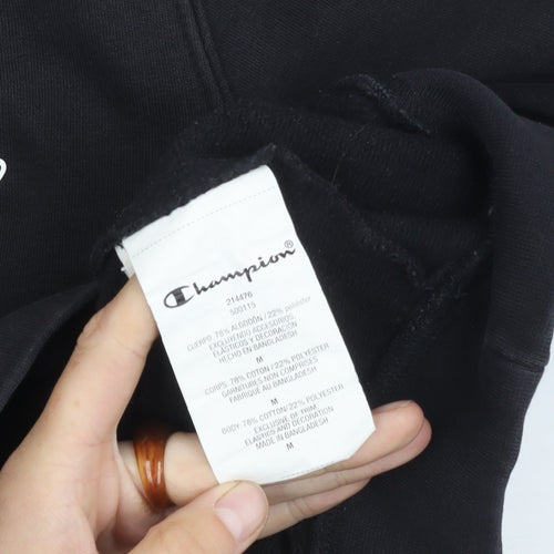 Champion Men's Black Pullover Hoodie M Logo
