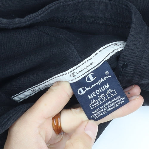 Champion Men's Black Pullover Hoodie M Logo