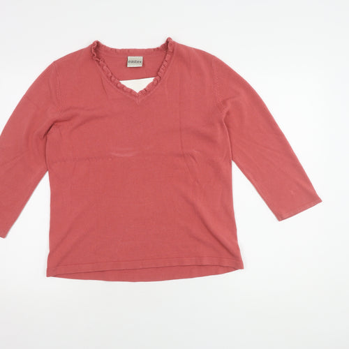 Eastex Women's Pink V-Neck Pullover Jumper Size 16