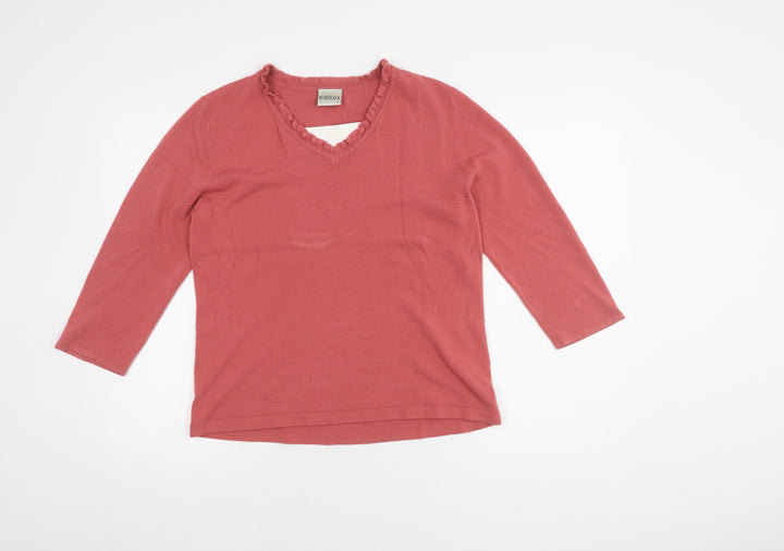 Eastex Women's Pink V-Neck Pullover Jumper Size 16