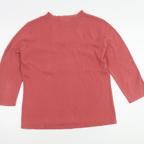 Eastex Women's Pink V-Neck Pullover Jumper Size 16