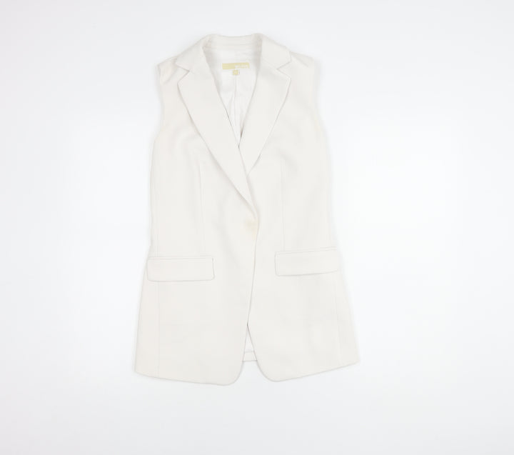 Michael Kors Women's White Sleeveless Suit Jacket