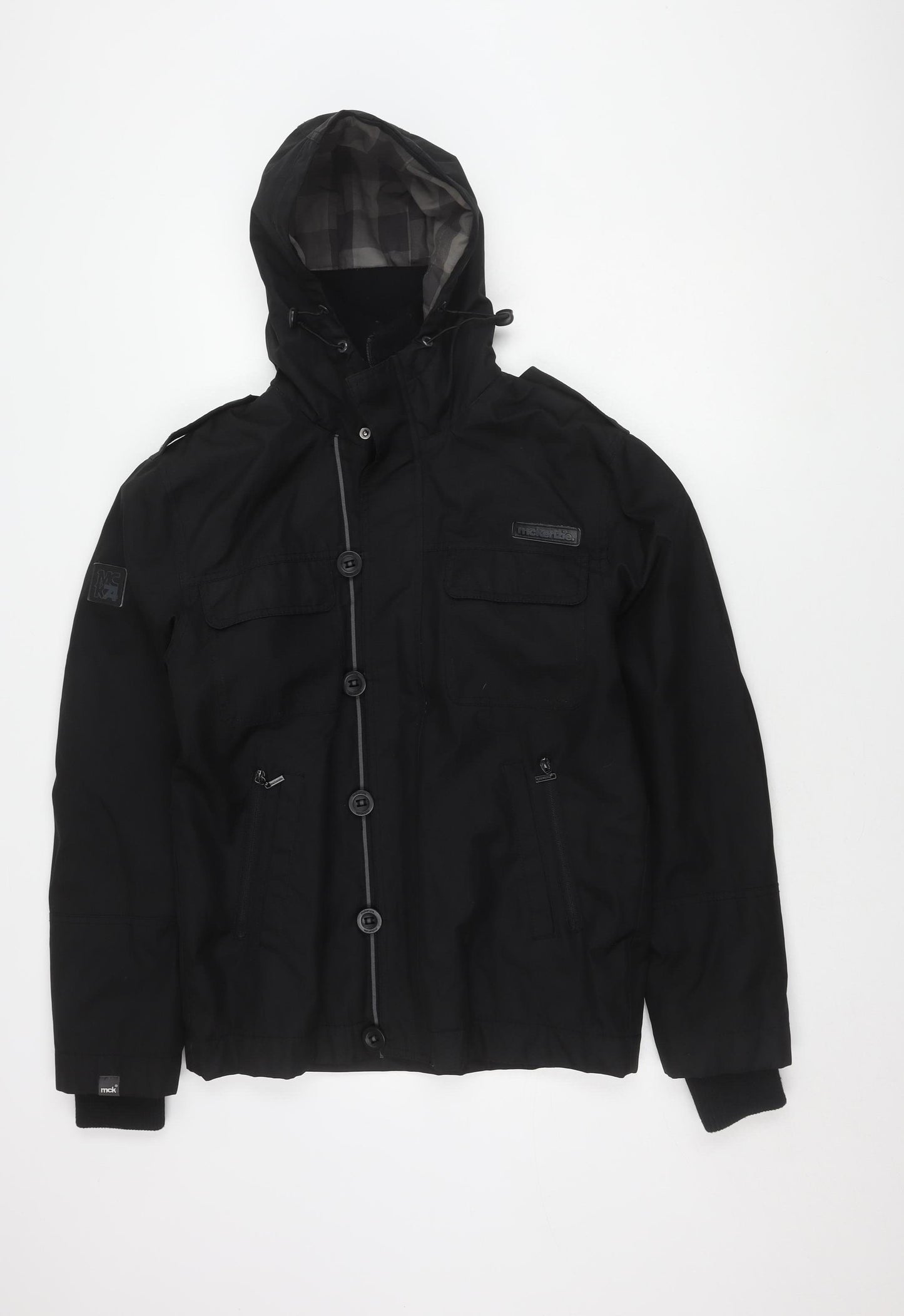 McKenzie Men's Black S Jacket Hooded Polyester Casual