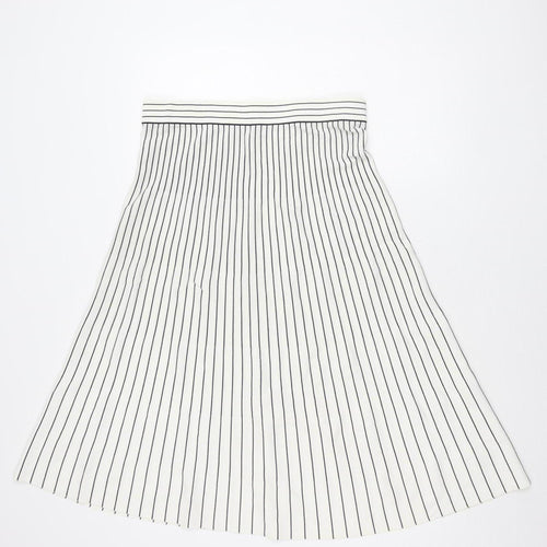 Whistles Women's White Striped Skirt Size 14