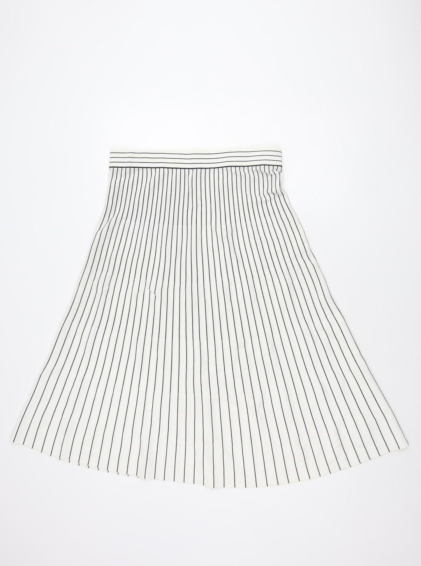 Whistles Women's White Striped Skirt Size 14