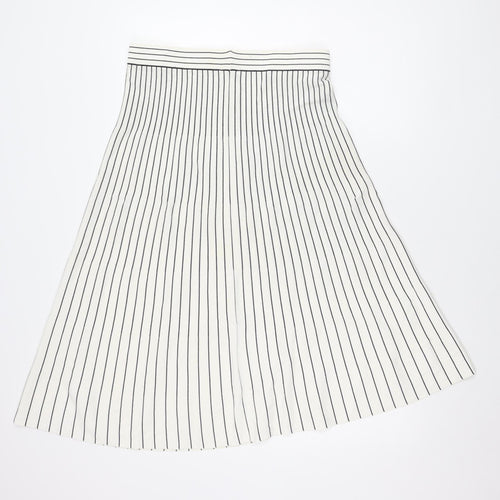 Whistles Women's White Striped Skirt Size 14