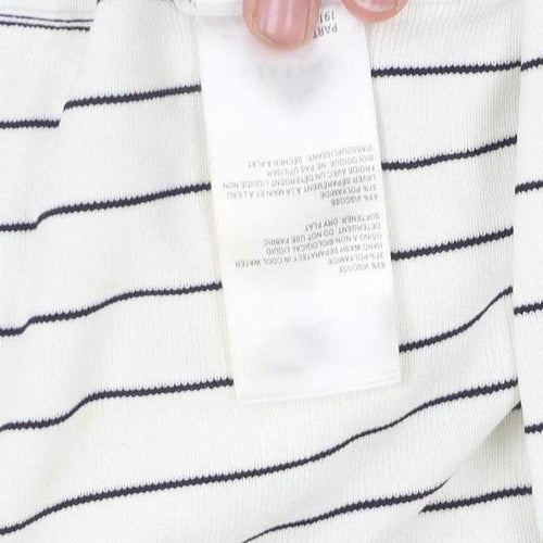 Whistles Women's White Striped Skirt Size 14