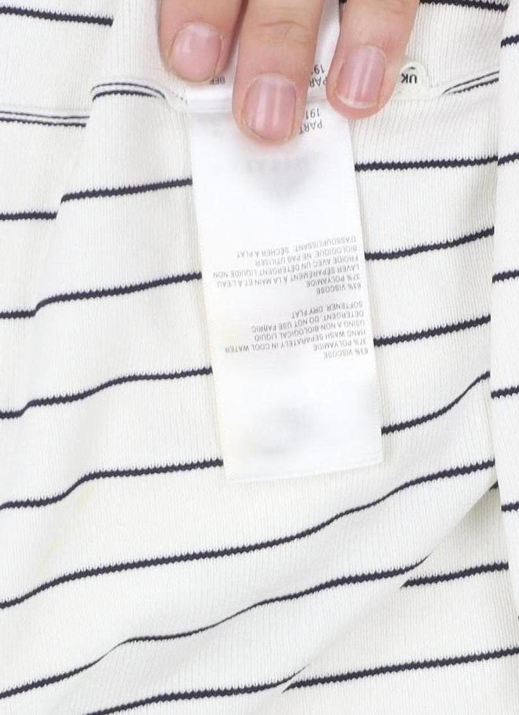 Whistles Women's White Striped Skirt Size 14