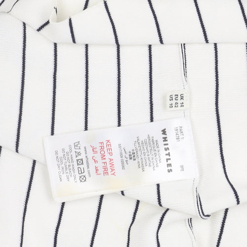 Whistles Women's White Striped Skirt Size 14