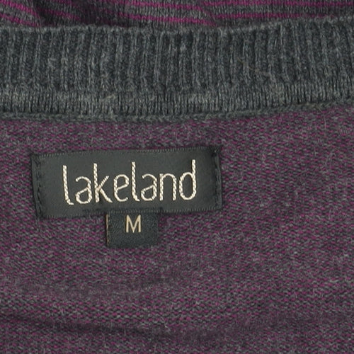Lakeland Men's Purple V-Neck Pullover Jumper - M