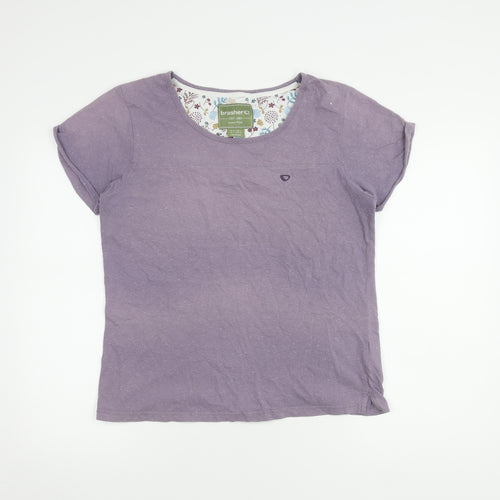 Brasher Women's Purple T-Shirt, Size 14, Short Sleeve, Casual