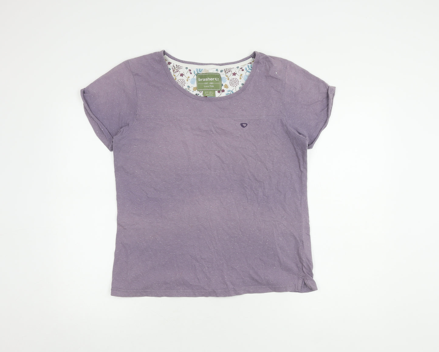 Brasher Women's Purple T-Shirt, Size 14, Short Sleeve, Casual