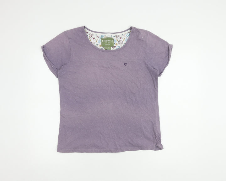 Brasher Women's Purple T-Shirt, Size 14, Short Sleeve, Casual