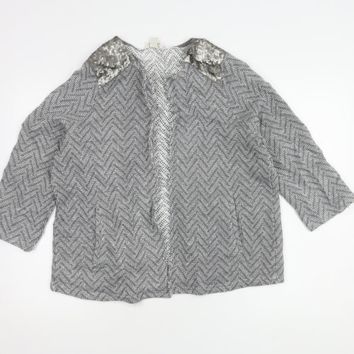 Monsoon Women's Grey Sequin Cape Jumper UK 18