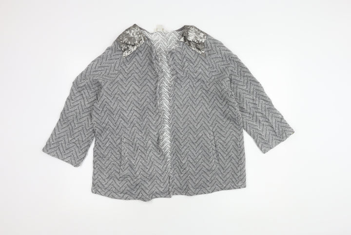 Monsoon Women's Grey Sequin Cape Jumper UK 18
