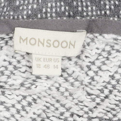 Monsoon Women's Grey Sequin Cape Jumper UK 18