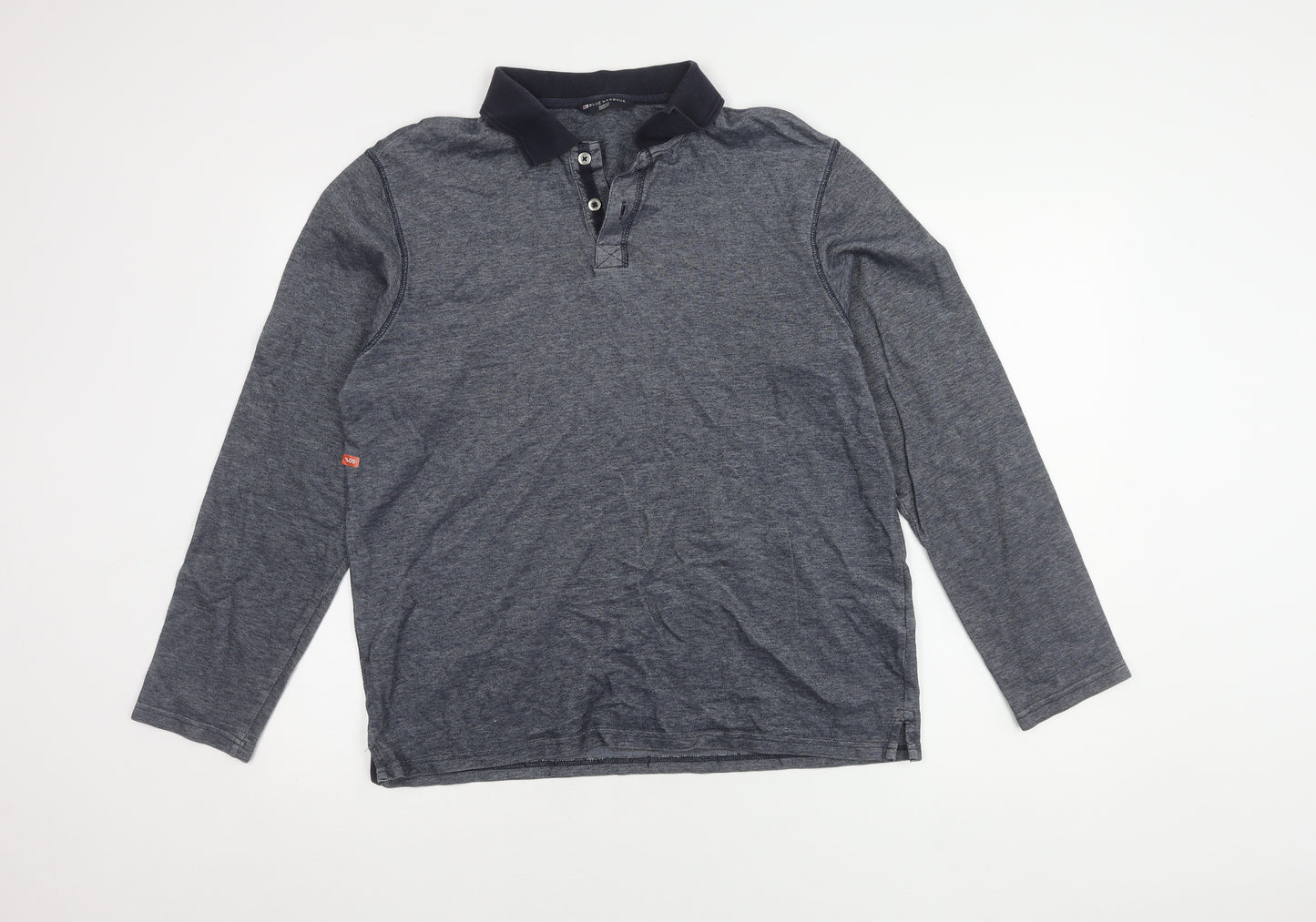 Marks & Spencer Men's Navy Long Sleeve Polo L
