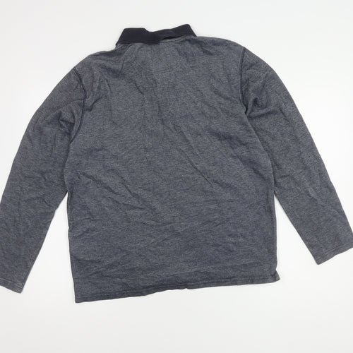 Marks & Spencer Men's Navy Long Sleeve Polo L