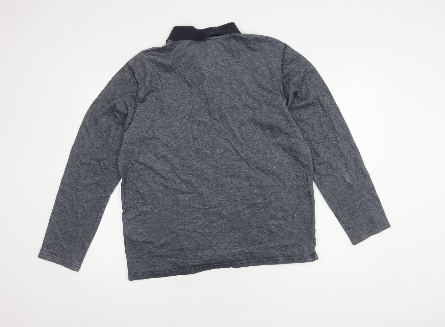Marks & Spencer Men's Navy Long Sleeve Polo L