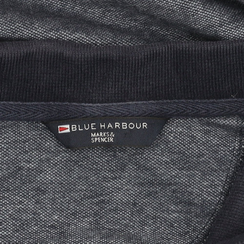 Marks & Spencer Men's Navy Long Sleeve Polo L