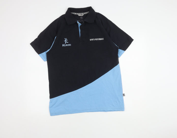 Kukri Men's Black Blue Polo Shirt S Sports Collared