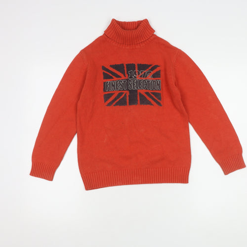 Vertbaudet Girls Red Roll Neck Jumper 10 Years