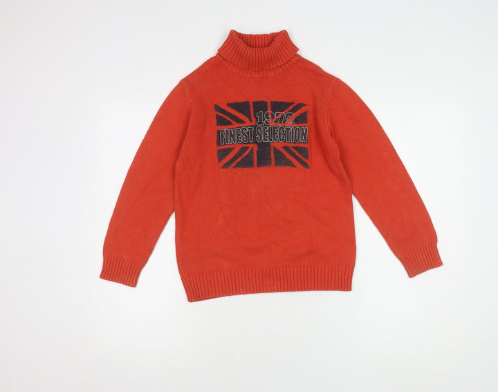 Vertbaudet Girls Red Roll Neck Jumper 10 Years