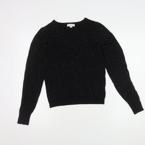 Warehouse Women's Black Studded Pullover Jumper Size 10